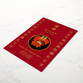 Chinesische GOLD Foil Chibi Bride Groom Red Weddin Folieneinladung (Gedreht)