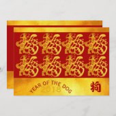 Chinesische Gold Papercut-12x18 des Golden Dos Yea Einladung (Vorne/Hinten)
