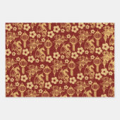 Chinesische Goldene Drachen Neujahr Luxus oriental Geschenkpapier Set (Vorderseite 2)