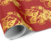 Chinesische Goldkarpfen mit Früchten 1 Neujahr W Geschenkpapier (Rolleneckpunkt)