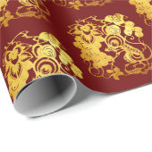 Chinesische Goldpapierschneide Rattenrat mit Traub Geschenkpapier (Rolleneckpunkt)