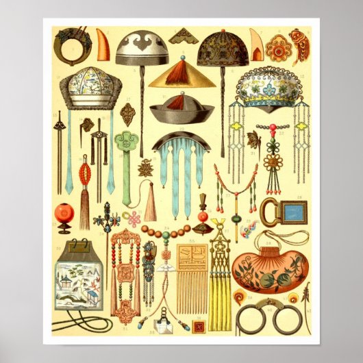 Chinesische Haarschmuck, Rank-Abzeichen und Talism Poster (Vorne)