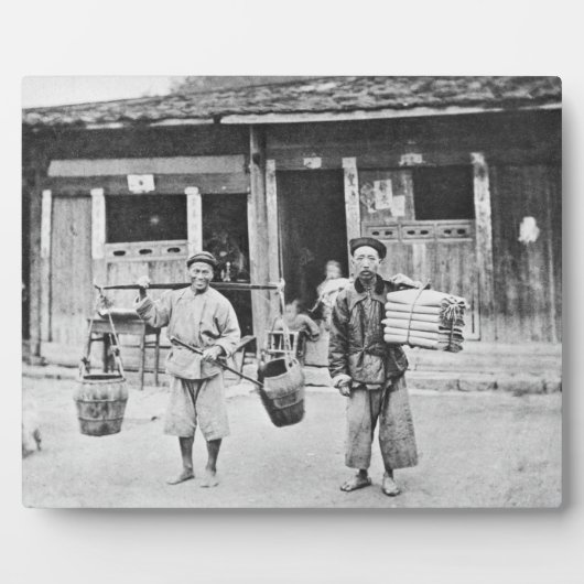 Chinesische Hawkers, c.1870 (b/w-Foto) Fotoplatte (Vorderseite)