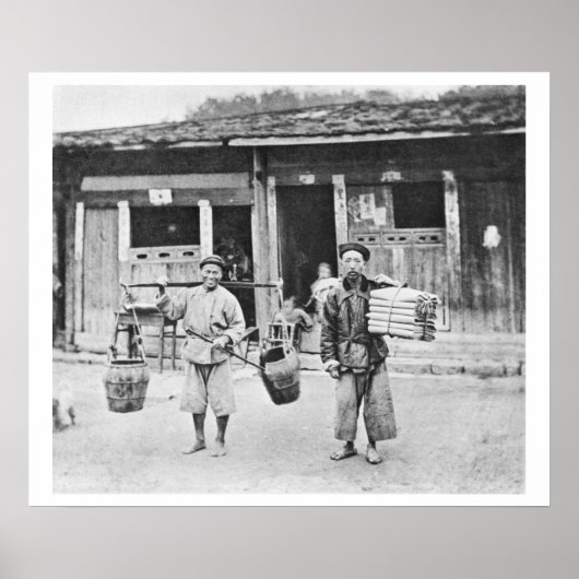 Chinesische Hawkers, c.1870 (b/w-Foto) Poster (Vorne)