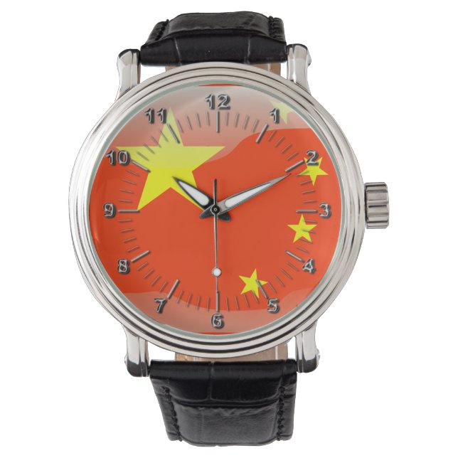 Chinesische Hochglanzflagge Armbanduhr (Vorderseite)