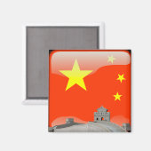 Chinesische Hochglanzflagge Magnet (Vorderseite/Rückseite)