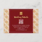 Chinesische Hochzeit auspicious peranakan QR-Code Begleitkarte (Vorderseite)