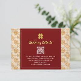 Chinesische Hochzeit auspicious peranakan QR-Code Begleitkarte