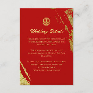 Chinesische Hochzeit Begleitkarte