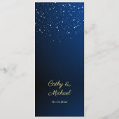 Chinesische Hochzeit blaue Schneeflocken Sternenna Menükarte (Rückseite)