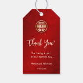 Chinesische Hochzeit Danke Geschenkanhänger (Rückseite)