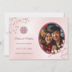 Chinesische Hochzeit doppeltes Glück Cherry Blosso Save The Date