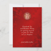 Chinesische Hochzeit doppeltes Glück Cherry Blosso Save The Date (Rückseite)