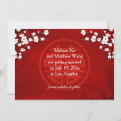 Chinesische Hochzeit doppeltes Glück Cherry Blosso Save The Date (Rückseite)