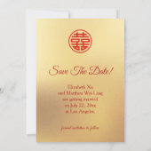 Chinesische Hochzeit doppeltes Glück Cherry Blosso Save The Date (Rückseite)