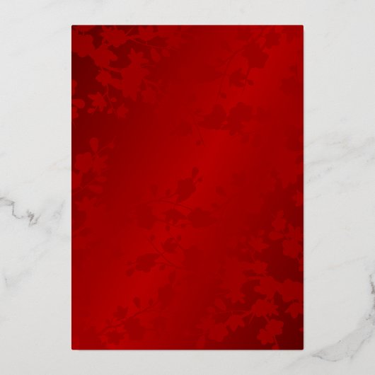 Chinesische Hochzeit - doppeltes Glück Folieneinladung (Rückseite)