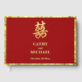 Chinesische Hochzeit doppeltes Glück Herz formale  Gästebuch