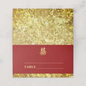 Chinesische Hochzeit doppeltes Glück Herz formale Platzkarte (Außenseite Aufgefaltet)