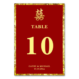 Chinesische Hochzeit doppeltes Glück Herz formale  Tischnummer