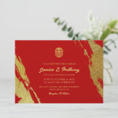 Chinesische Hochzeit Einladung (Stehend Vorderseite)