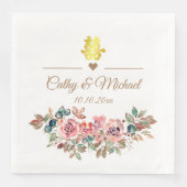 Chinesische Hochzeit elegante rustikale staubige r Serviette (Vorderseite)