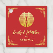 Chinesische Hochzeit goldenes Rahmen Double xi Geschenkanhänger (Vorderseite)