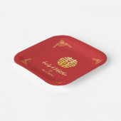 Chinesische Hochzeit goldenes Rahmen Double xi Pappteller (Gewinkelt)