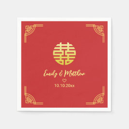 Chinesische Hochzeit goldenes Rahmen Double xi Serviette