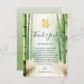 Chinesische Hochzeit im Bamboo-Wald Dankeskarte (Vorne/Hinten)
