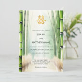 Chinesische Hochzeit im Bamboo-Wald Einladung (Stehend Vorderseite)