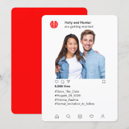 Chinesische Hochzeit im Instagram-Stil speichern d Einladung