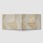 Chinesische Hochzeit in Beige Abstrakt Art Gästebuch (Voll)