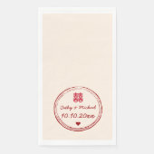 Chinesische Hochzeit in Beige-Rosa Briefmarke Serviette (Vorderseite)