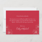 Chinesische Hochzeit in beige und roter Farbe Dankeskarte (Rückseite)