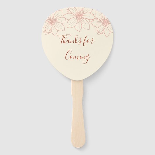 Chinesische Hochzeit in beige und roter Farbe Fächer (Rückseite)