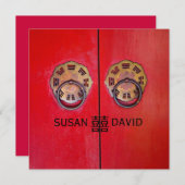 Chinesische Hochzeit in das Tor des Glücks Einladung (Vorne/Hinten)