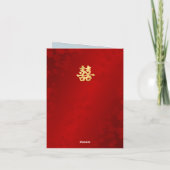 Chinesische Hochzeit in Red Gold Frame Foto Dankeskarte (Rückseite)