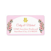 Chinesische Hochzeit in Rosa Adressaufkleber (Vorne)