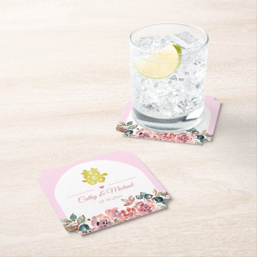 Chinesische Hochzeit in Rosa Untersetzer (Vor Ort)