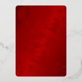 Chinesische Hochzeit mit Blumenrot Folieneinladung (Rückseite)