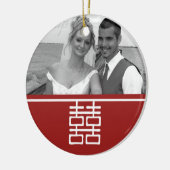 Chinesische Hochzeit mit doppeltem Glück (beidseit Keramik Ornament (Links)