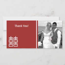 Chinesische Hochzeit mit doppeltem Glück Dankeskarte
