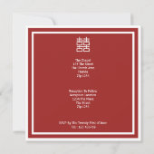 Chinesische Hochzeit mit doppeltem Glück Einladung (Rückseite)