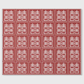 Chinesische Hochzeit mit doppeltem Glück Geschenkpapier (Flach)