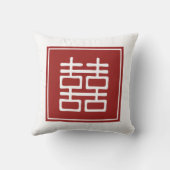 Chinesische Hochzeit mit doppeltem Glück Kissen (Rückseite)