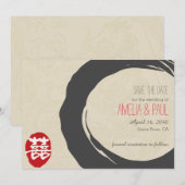 Chinesische Hochzeit mit doppeltem Glück - Save th The Date (Vorne/Hinten)
