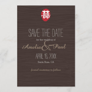 Chinesische Hochzeit mit doppeltem Glück - Save th The Date