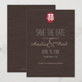 Chinesische Hochzeit mit doppeltem Glück - Save th The Date (Vorne/Hinten)