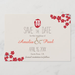 Chinesische Hochzeit mit doppeltem Glück - Save th The Date