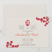Chinesische Hochzeit mit doppeltem Glück - Save th The Date (Vorne/Hinten)